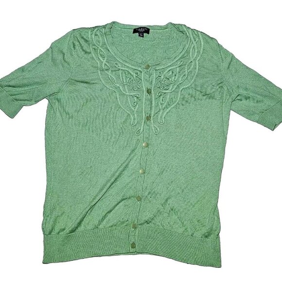 Talbots Tops - Talbots Womens Petite P Floral Silk Button Down Blouse Shirt Top Size PP Green